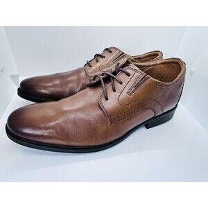 Clarks Collection Men Brown Leather Oxford Extreme Comfort Size 10 Leather Shoes